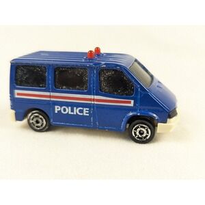 Vintage‎ Majorette Sonic Flashers Police Van Blue Die Cast 1/64 Scale Used Loose